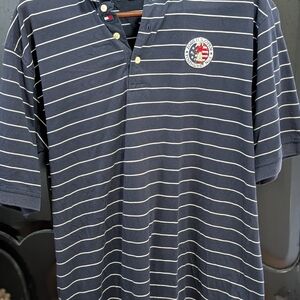 Tommy Hilfiger Blue and White Polo Shirt